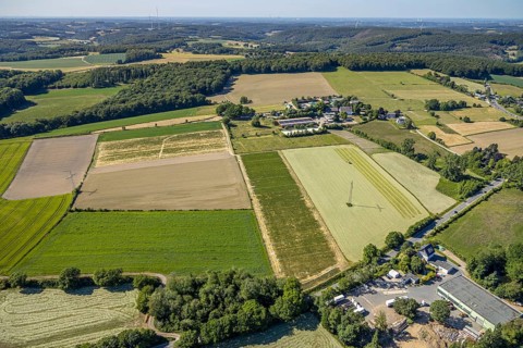 Aerial view, riding centre Oberste-Lehn, Gennebreck, Sprockhövel, Ruhr area, North