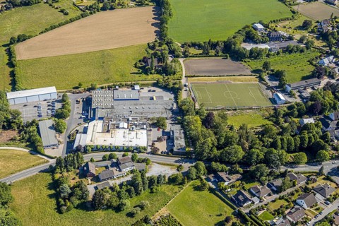 Aerial view, sports ground VfL Gennebreck 1923, Wicke GmbH, Herzkamp, Sprockhövel, Ruhr area, North
