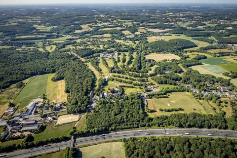 Aerial view, golf course Golfclub Felderbach Sprockhövel, Frielinghausen 1, Sprockhövel, Ruhr area,