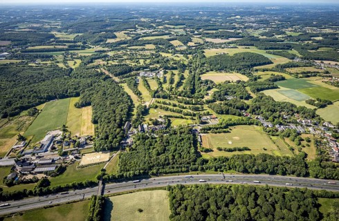 Aerial view, golf course Golfclub Felderbach Sprockhövel, Frielinghausen 1, Sprockhövel, Ruhr area,