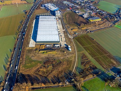 Aerial view, Woolworth builds new headquarters in the intermunicipal industrial estate Unna/Kamen,