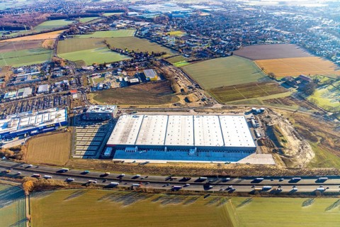 Aerial view, Woolworth builds new headquarters in the intermunicipal industrial estate Unna/Kamen,