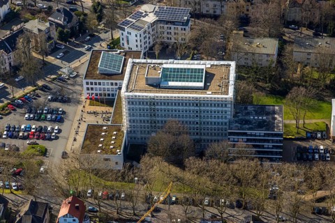 Aerial view, Unna district administration, Unna district economic development agency, Unna, Ruhr