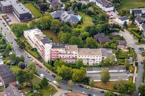 Aerial view, residential area Paracelsusstraße, Losenburg, Velbert, Ruhr area, North