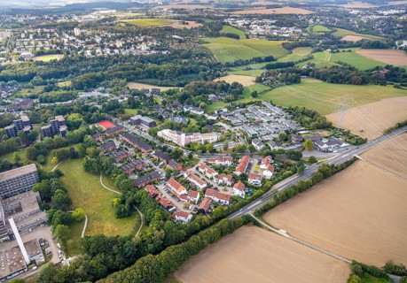 Aerial view, residential area Paracelsusstraße, Losenburg, Velbert, Ruhr area, North