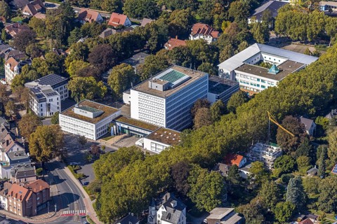 Aerial photograph, district administration, health and environmental authority of the district of