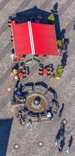 Aerial view, market place, Unna, Ruhr area, North Rhine-Westphalia, Germany, distance rule,