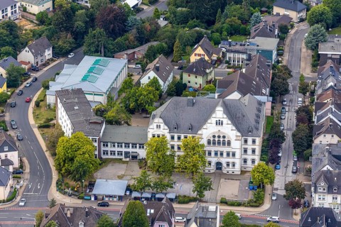 Aerial photo, Nikolaus-Ehlen-Gymnasium, Velbert, Ruhr area, North Rhine-Westphalia, Germany,