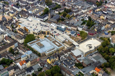 Aerial view, StadtGalerie Velbert, Forum Niederberg, Velbert, Ruhr area, North Rhine-Westphalia,