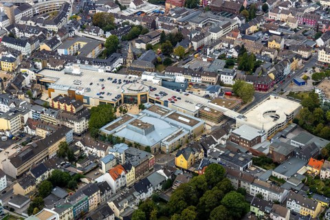 Aerial view, StadtGalerie Velbert, Forum Niederberg, Velbert, Ruhr area, North Rhine-Westphalia,