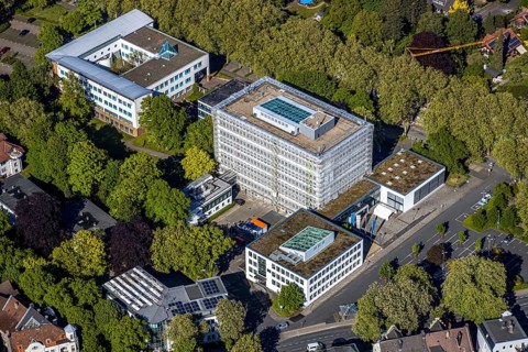 Aerial photograph, Unna district administration, Unna district health and environmental authority,