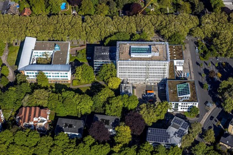 Aerial photograph, Unna district administration, Unna district health and environmental authority,