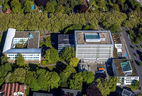 Aerial photograph, Unna district administration, Unna district health and environmental authority,