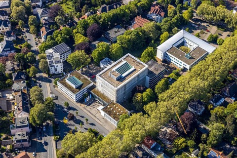 Aerial photograph, Unna district administration, Unna district health and environmental authority,