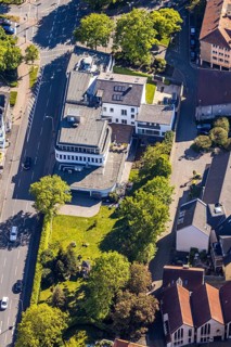 Aerial photo, Hellweger Anzeiger and Westfälische Rundschau, waterway, Unna, Ruhr area, North