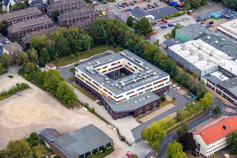 Aerial photo, Martin-Luther-King-Schule, Velbert, Ruhr area, North Rhine-Westphalia, Germany,