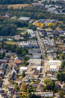 Aerial view, industrial area Lieversfeld, Berufskolleg Niederberg, construction site Am