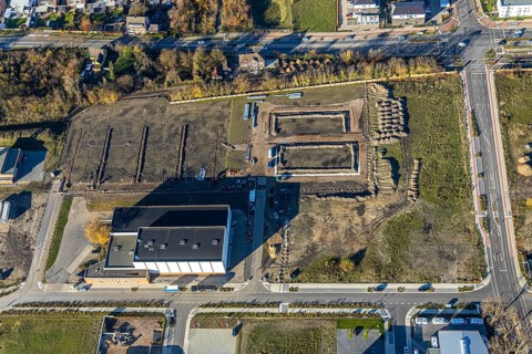 Aerial view, former Niederberg colliery, Neukirchen, Neukirchen-Vluyn, Ruhr area, North