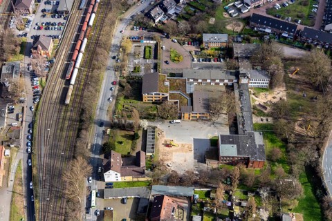 Aerial photo, Overbergschule, Schillerschule, Arminstraße, Osterfeld, Oberhausen, Ruhr area, North