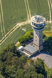 Aerial view, Baumberge, Longinusturm, Nottuln, Münsterland, North Rhine-Westphalia, Germany,