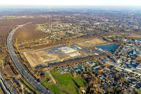 Aerial view, Logport V, Weierheide Waldteichstraße, retail chain Edeka Rhein-Ruhr, new central