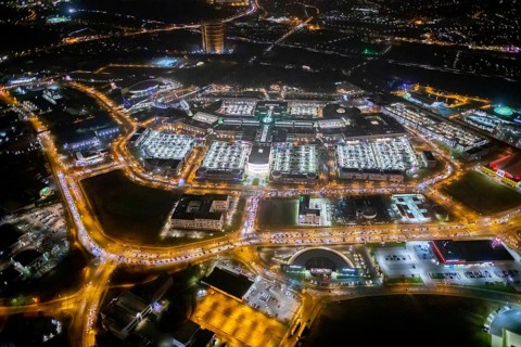 Aerial view, Centro shopping centre, Oberhausen-Neue Mitte, arcade, play station, CentrO-Promenade,