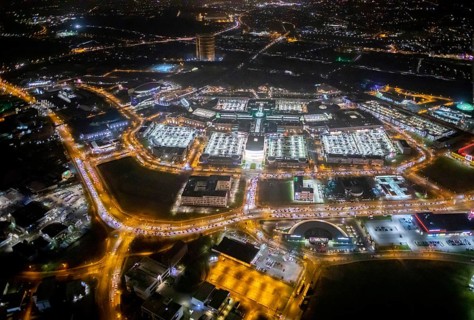 Aerial view, Centro shopping centre, Oberhausen-Neue Mitte, arcade, play station, CentrO-Promenade,