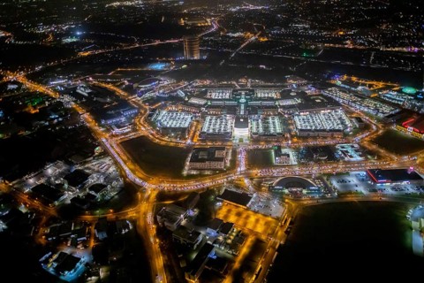 Aerial view, Centro shopping centre, Oberhausen-Neue Mitte, arcade, play station, CentrO-Promenade,