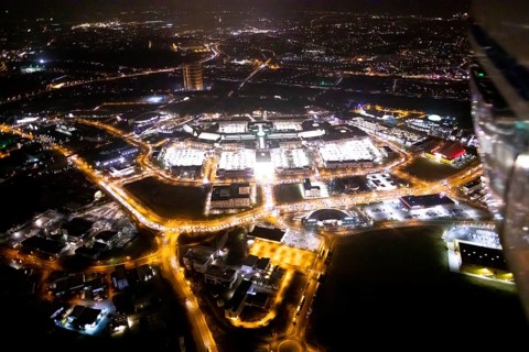 Aerial view, Centro shopping centre, Oberhausen-Neue Mitte, arcade, play station, CentrO-Promenade,