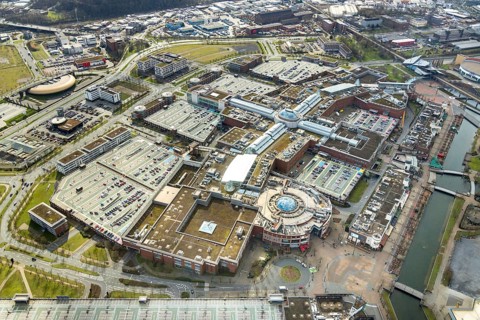 Aerial view, Centro shopping centre, Oberhausen, Ruhr area, North Rhine-Westphalia, Germany, DE,