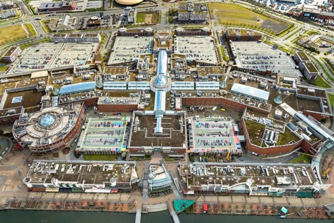 Aerial view, Centro shopping centre, Oberhausen, Centro-Promenade, Ruhr area, North