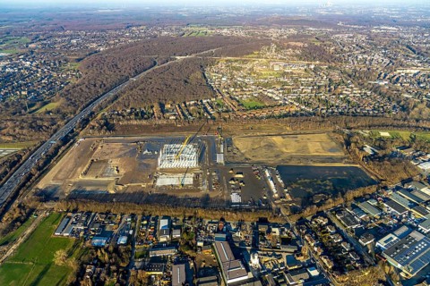 Aerial view, Logport V, Weierheide Waldteichstraße, retail chain Edeka Rhein-Ruhr, new central