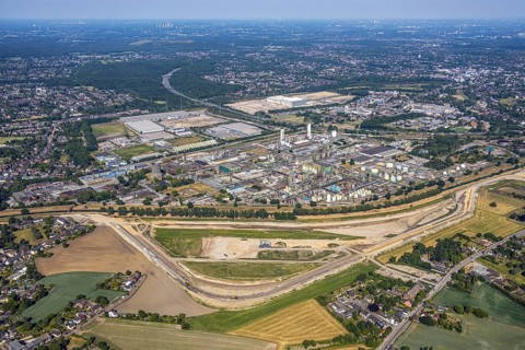 Aerial view, Oberhausen, Logport V, Duisport, Waldteichstraße industrial estate,