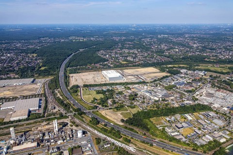Aerial view, Oberhausen, Logport V, Duisport, Waldteichstraße industrial estate,
