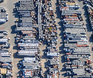 Aerial view, Basamentwerke Böcke GmbH, concrete plant, concrete blocks, concrete blocks, Sterkrade,
