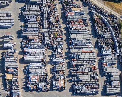 Aerial view, Basamentwerke Böcke GmbH, concrete plant, concrete blocks, concrete blocks, Sterkrade,