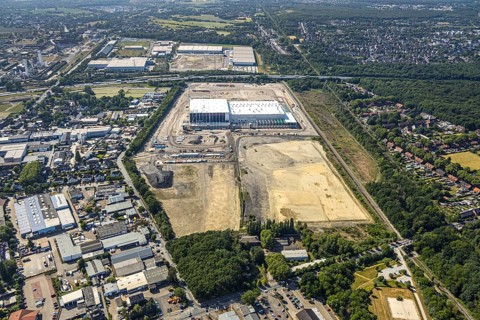 Aerial view, Oberhausen, Logport V, Duisport, Waldteichstraße industrial estate,