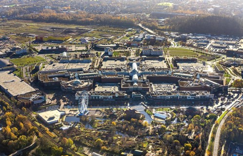Aerial view, CentrO shopping centre, Borbeck, Oberhausen, Ruhr area, North Rhine-Westphalia,
