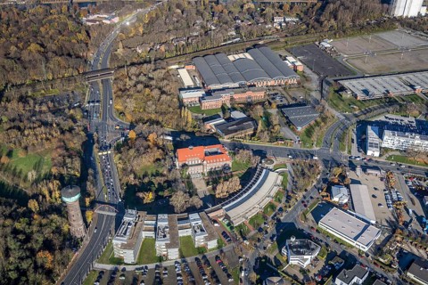 Aerial view, TZU Technology Centre for Environmental Protection Management, RWW Water Tower,