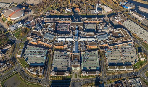 Aerial view, CentrO shopping centre, Borbeck, Oberhausen, Ruhr area, North Rhine-Westphalia,