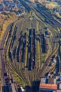 Aerial view, freight station Oberhausen-West, Vondern, Oberhausen, Ruhr area, North