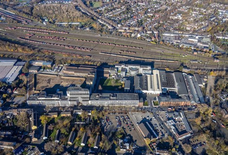 Aerial view, Quartier231 BusinessPark, Lirich, Oberhausen, Ruhr area, North Rhine-Westphalia,