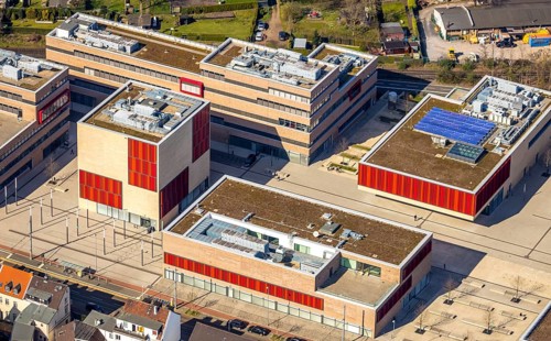 Aerial photo, Campus Mühlheim, MH Hochschule Ruhr West, Linksruhr, Mülheim an der Ruhr, Ruhr area,