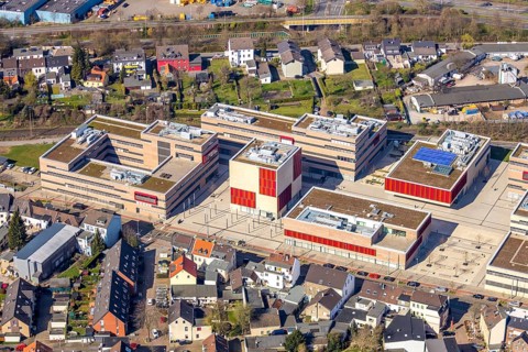Aerial photo, Campus Mühlheim, MH Hochschule Ruhr West, Linksruhr, Mülheim an der Ruhr, Ruhr area,