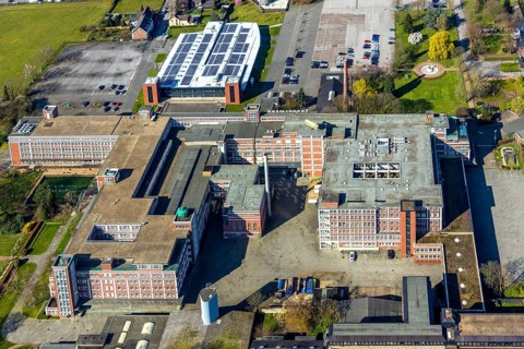 Aerial photo, Tengelmann Areal, Tengelmann head office, Linksruhr, Mülheim an der Ruhr, Ruhr area,
