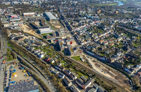 Aerial photo, Campus Mühlheim, MH Hochschule Ruhr West, Linksruhr, Mülheim an der Ruhr, Ruhr area,