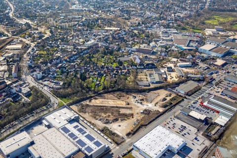 Aerial view, former recycling plant Weseler Straße, industrial estate, Paul Jost GmbH, Linksruhr,