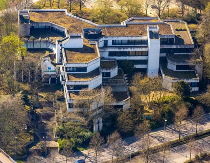 Aerial photography, Heinrich-Thöne-Volkshochschule an der bergstraße, Linksruhr, Mülheim an der