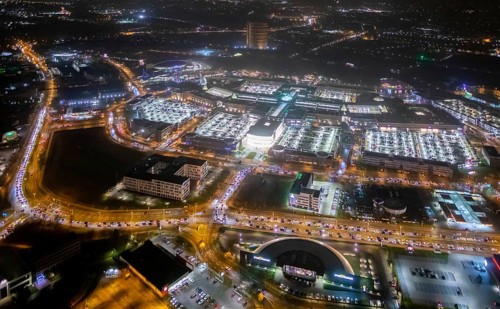 Aerial view, Centro shopping centre, Oberhausen-Neue Mitte, arcade, play station, CentrO-Promenade,