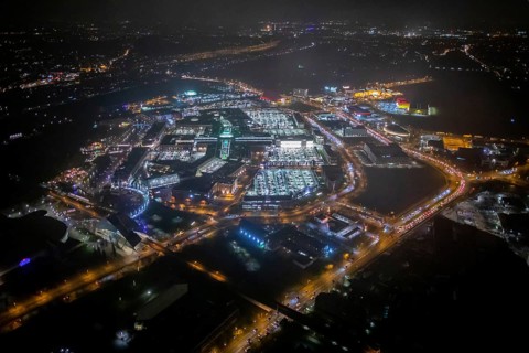 Aerial view, Centro shopping centre, Oberhausen-Neue Mitte, arcade, play station, CentrO-Promenade,